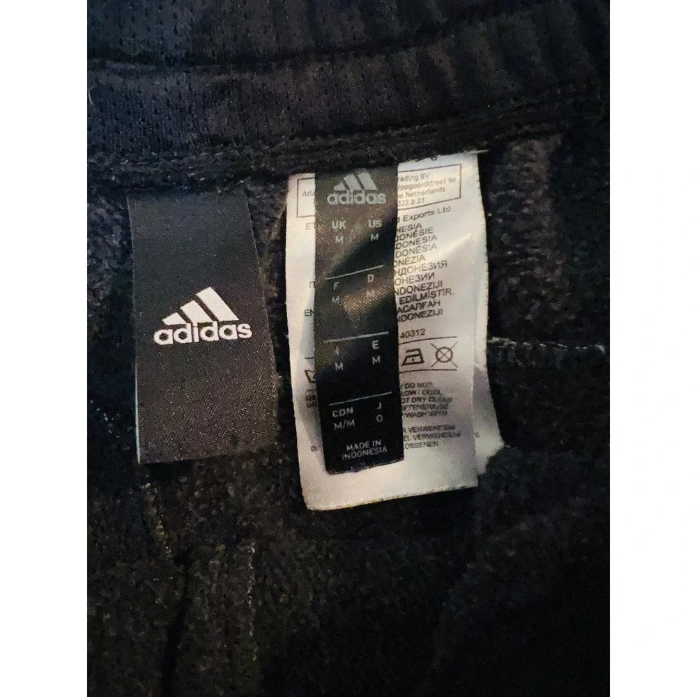 Adidas Mens Heather Grey Black Athletic Fleece Gym Shorts Size Medium